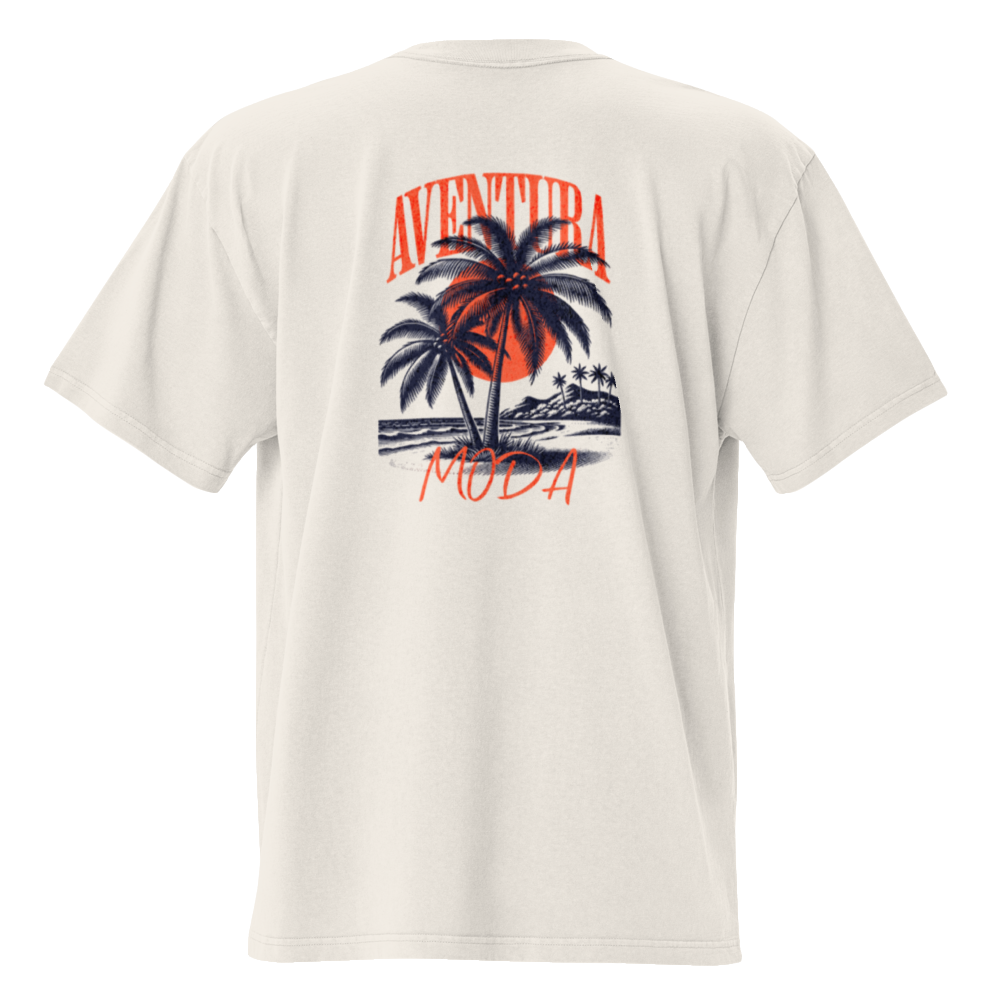 Sunset Escape – Oversized T-Shirt mit Palme | Aventura-Moda