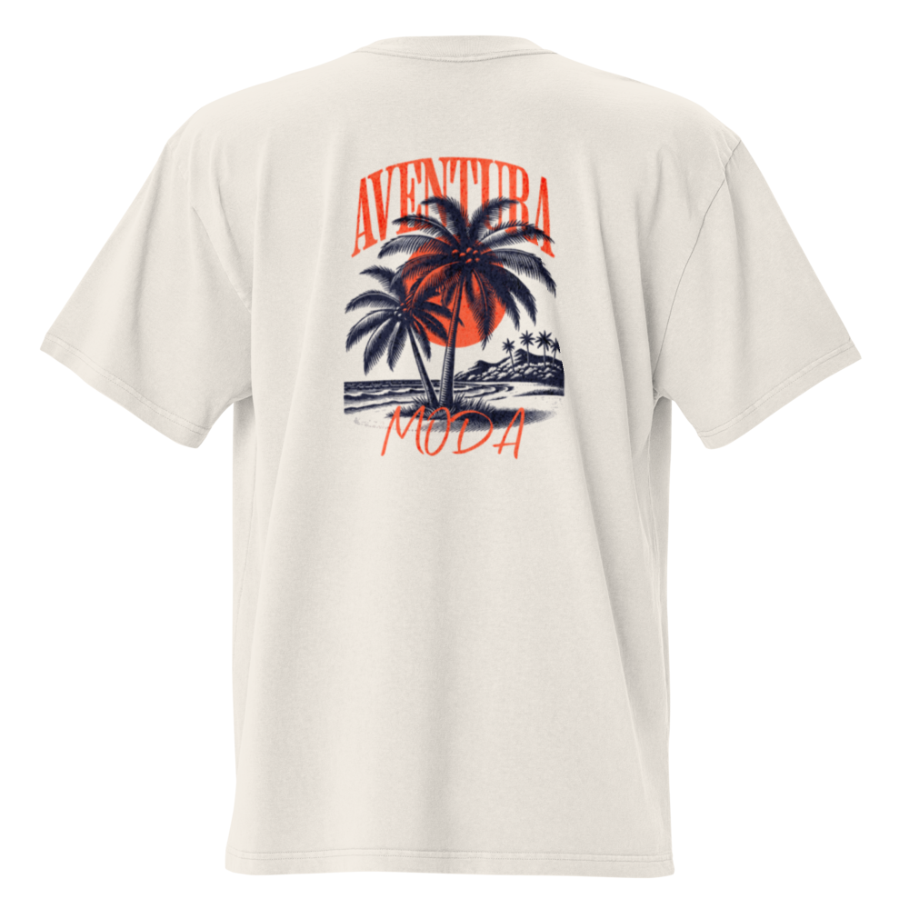 Sunset Escape – Oversized T-Shirt mit Palme | Aventura-Moda